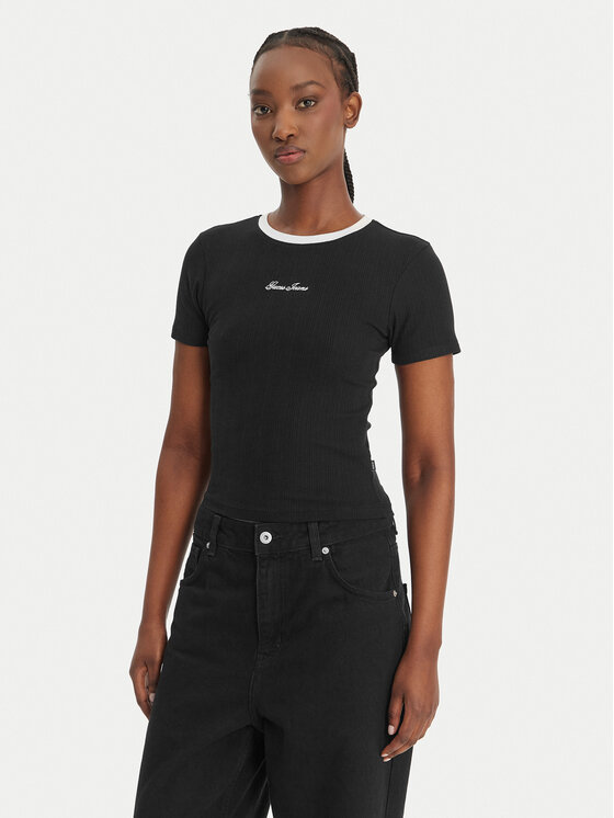 Guess Jeans Marškinėliai · Juoda