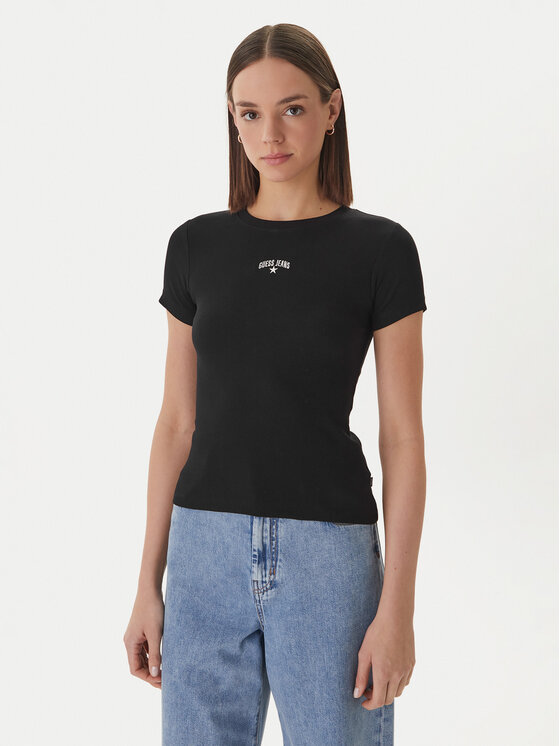 Guess Jeans Marškinėliai · Juoda