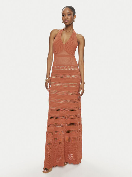 TWINSET Trikotažinė suknelė · Oranžinė · Maksi