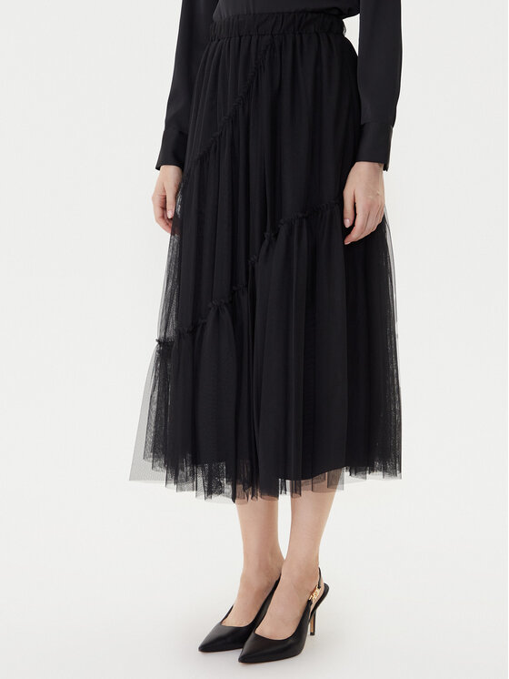 TWINSET tiulio sijonas · Juoda · Midi