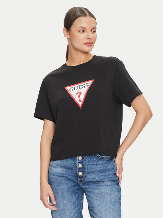 Guess Jeans Marškinėliai · Juoda