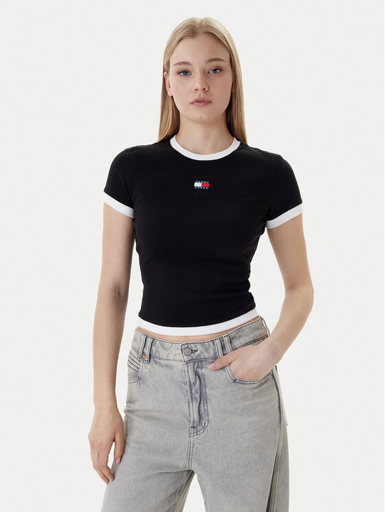 Tommy Jeans Marškinėliai · Juoda