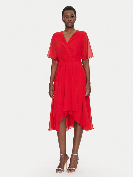 Kodas SUN15 Swing Kokteilinė suknelė · Raudona · Midi
