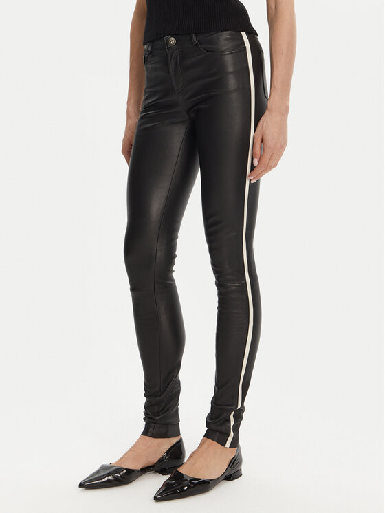 Serge Pariente Odinės kelnės · Juoda · Slim Fit