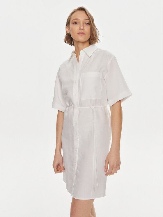 Calvin Klein Marškinių tipo suknelė · Balta · Mini