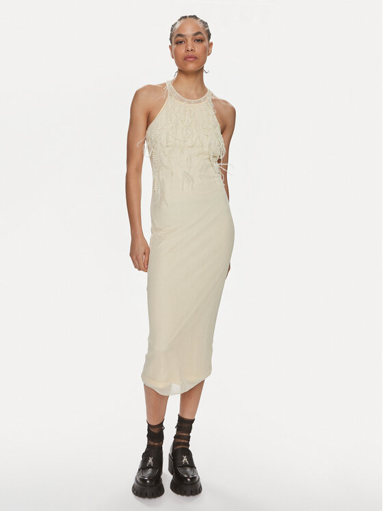 Patrizia Pepe Kokteilinė suknelė · Écru · Midi