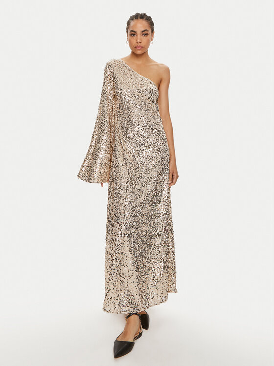 ROTATE Vakarinė suknelė · Auksinė · Maksi