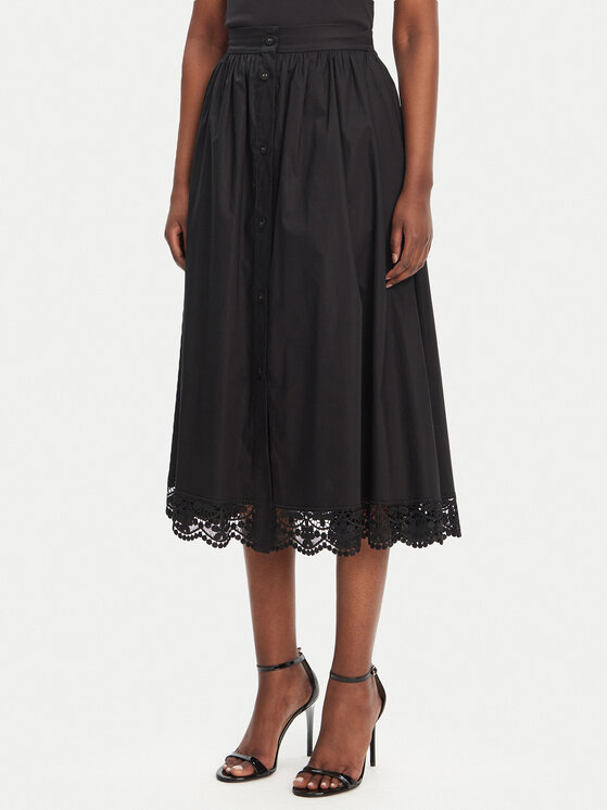 TWINSET Trapecijos formos sijonas · Juoda · Midi