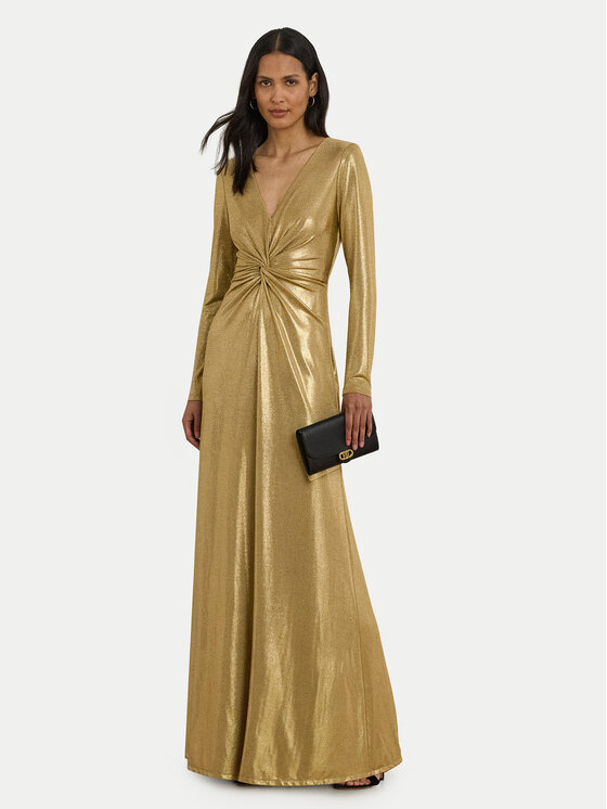 LAUREN RALPH LAUREN Vakarinė suknelė · Auksinė · Maksi