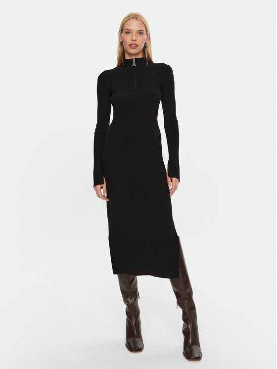 Patrizia Pepe Trikotažinė suknelė · Juoda · Midi