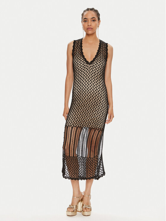 TWINSET Trikotažinė suknelė · Juoda · Midi