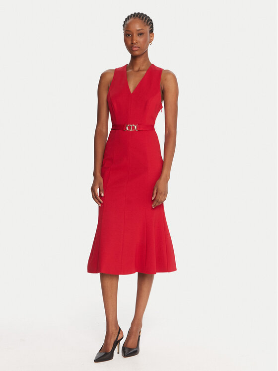 TWINSET Kokteilinė suknelė · Raudona · Midi