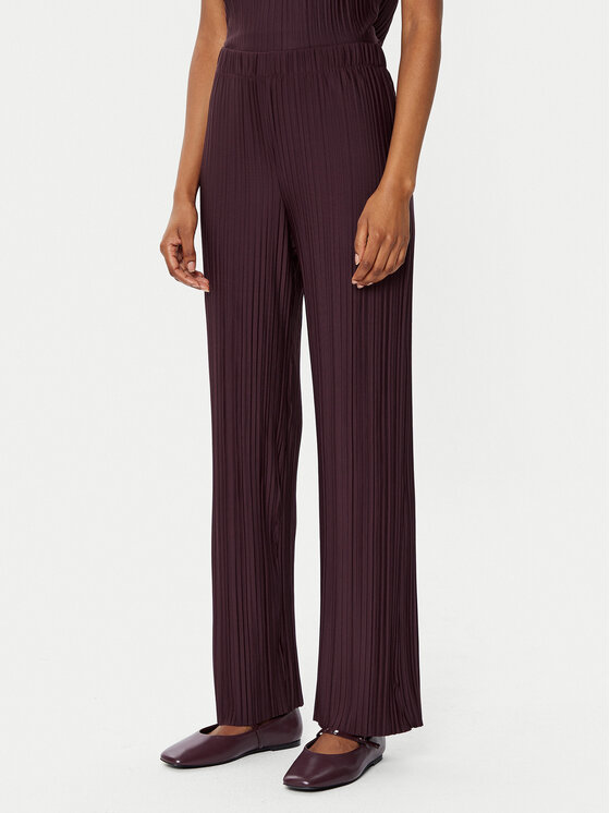 Gina Tricot Medžiaginės kelnės · Vyšninė · Regular Fit