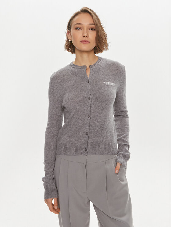 2NDDAY Kardiganas · Pilka · Regular Fit