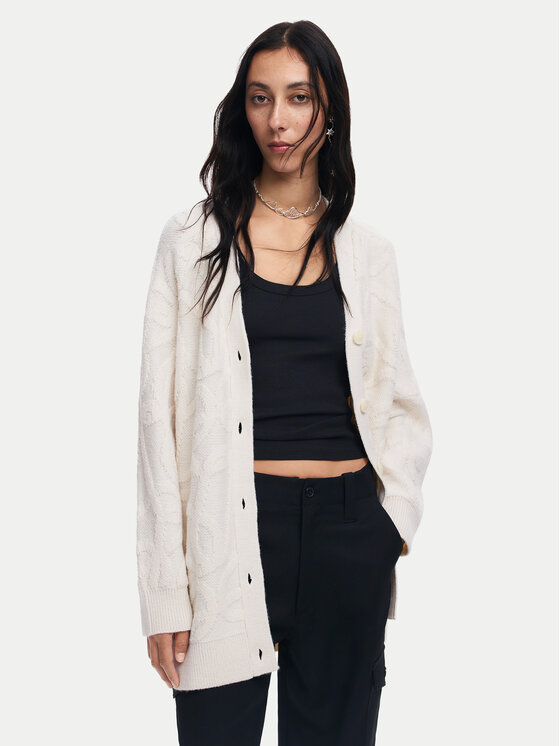 Desigual Kardiganas · Écru · Regular Fit