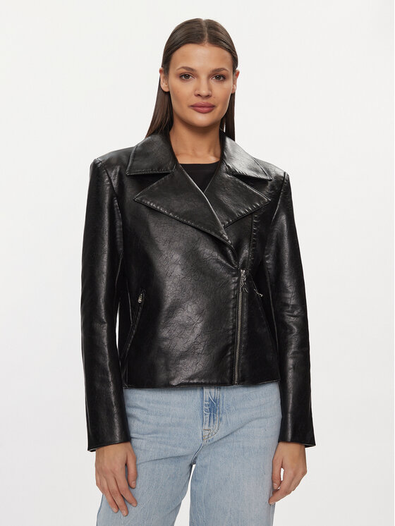 Patrizia Pepe Dirbtinės odos striukė · Juoda