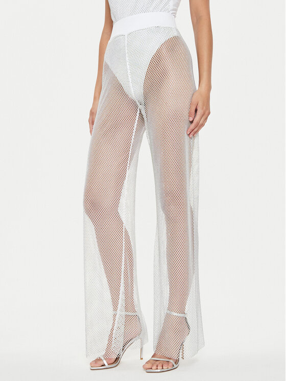 Guess Medžiaginės kelnės · Balta