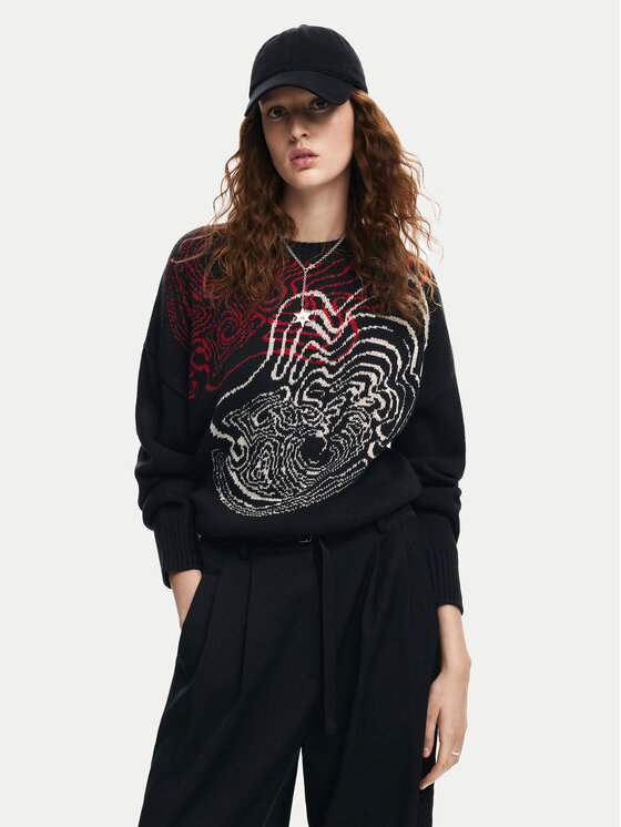 Desigual Megztinis · Juoda · Relaxed Fit