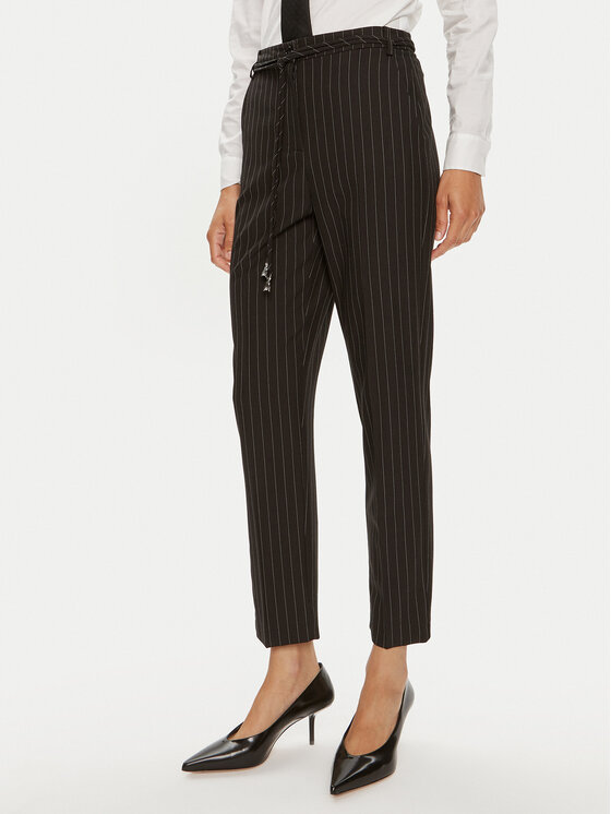 Patrizia Pepe Medžiaginės kelnės · Juoda · Regular Fit