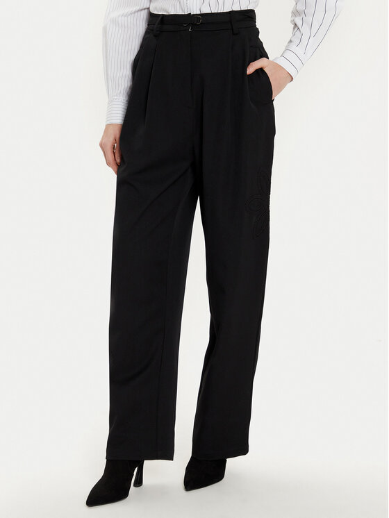 Desigual Medžiaginės kelnės · Juoda · Regular Fit