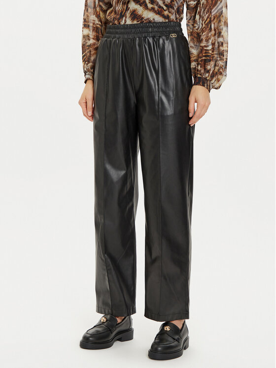 Liu Jo Odinės kelnės · Juoda · Regular Fit