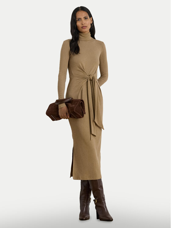 LAUREN RALPH LAUREN Trikotažinė suknelė · Smėlio · Midi