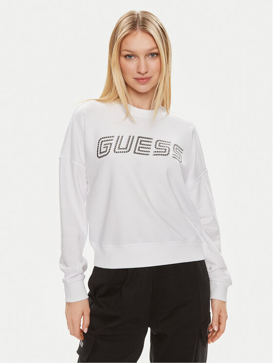 Guess Džemperis · Balta · Relaxed Fit
