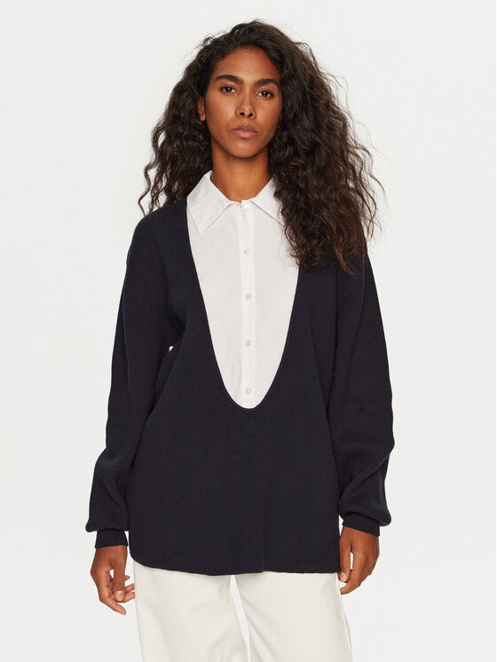 STAUD Megztinis · Tamsiai mėlyna · Oversize