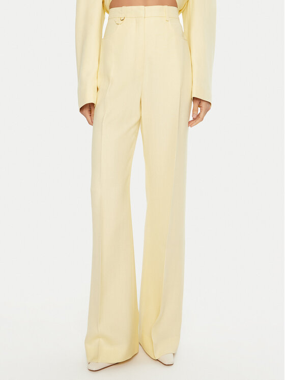 JACQUEMUS Medžiaginės kelnės · Geltona · Regular Fit