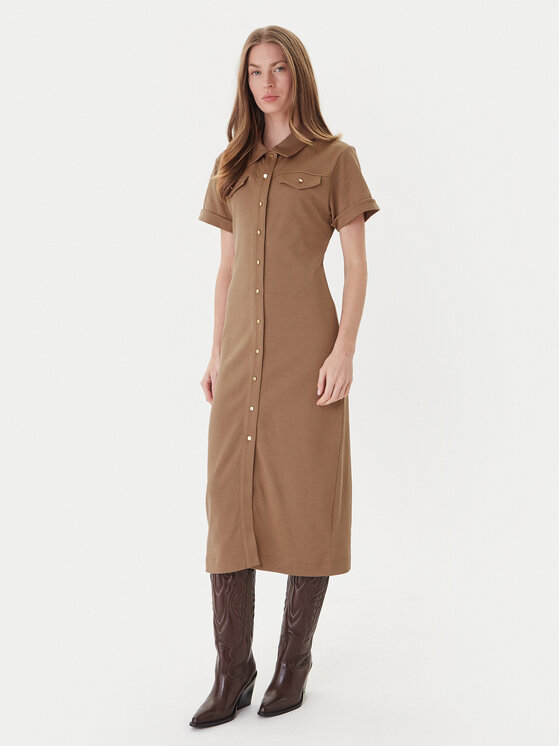 Tommy Hilfiger Marškinių tipo suknelė · Ruda · Midi