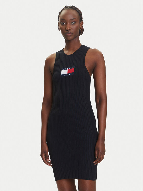 Tommy Jeans Trikotažinė suknelė · Juoda · Mini