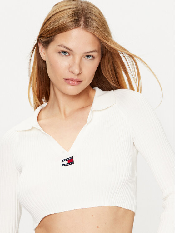 Tommy Jeans Megztinis · Écru · Slim Fit