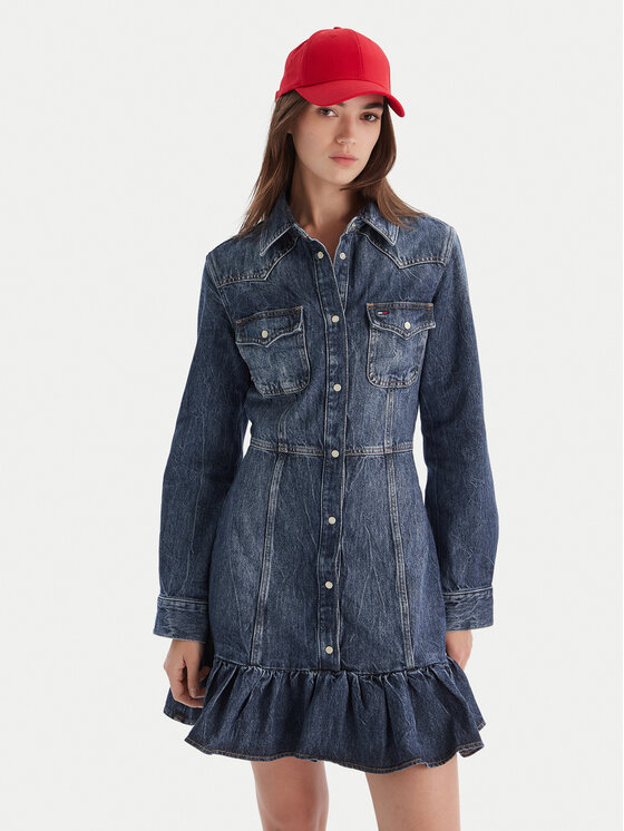 Tommy Jeans Džinsinė suknelė · Mėlyna · Mini