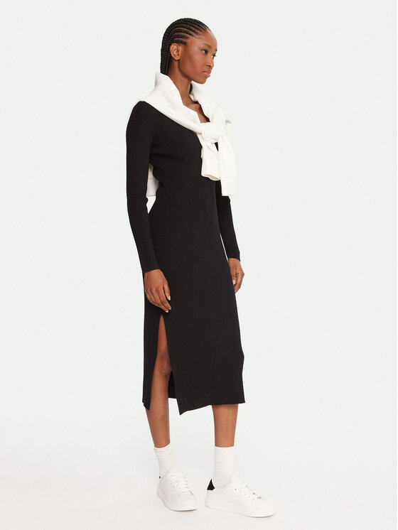 Lacoste Trikotažinė suknelė · Juoda · Midi