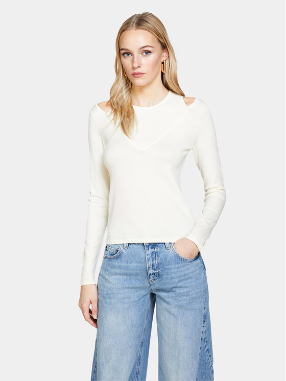 Sisley Megztinis · Écru · Slim Fit