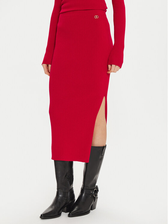 TWINSET Tiesus sijonas · Raudona · Midi