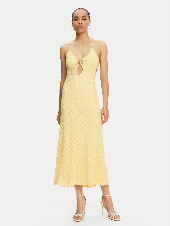 Kodas 20MAY Bardot Kokteilinė suknelė · Geltona · Maksi