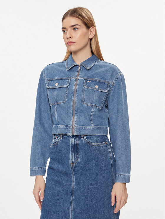 Tommy Jeans Džinsinė striukė · Mėlyna