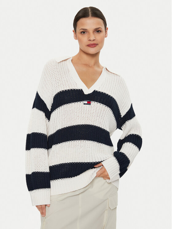 Tommy Jeans Megztinis · Écru · Relaxed Fit