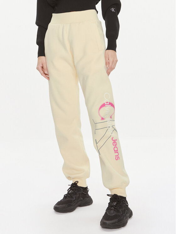 Calvin Klein Jeans Sportinės kelnės · Geltona · Relaxed Fit