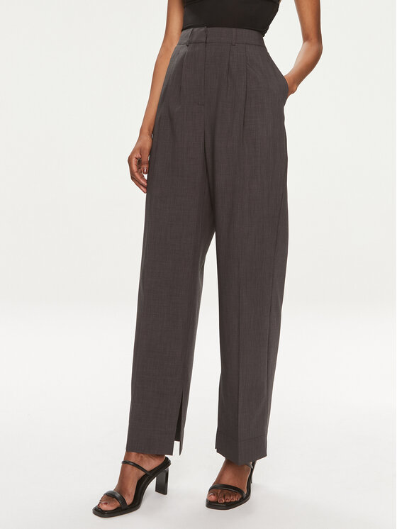 Herskind Medžiaginės kelnės · Pilka · Relaxed Fit