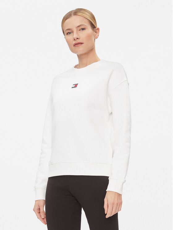 Tommy Jeans Džemperis · Balta · Relaxed Fit