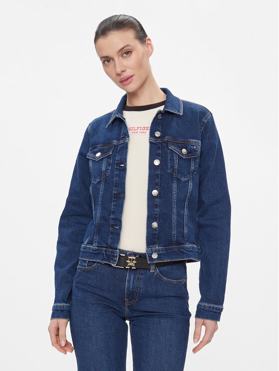 Tommy Hilfiger Džinsinė striukė · Tamsiai mėlyna