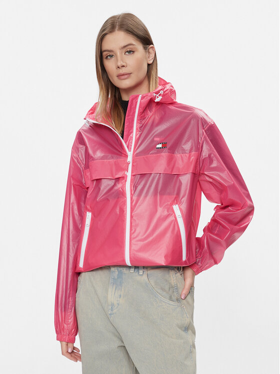 Tommy Jeans Neperpučiama striukė · Rožinė
