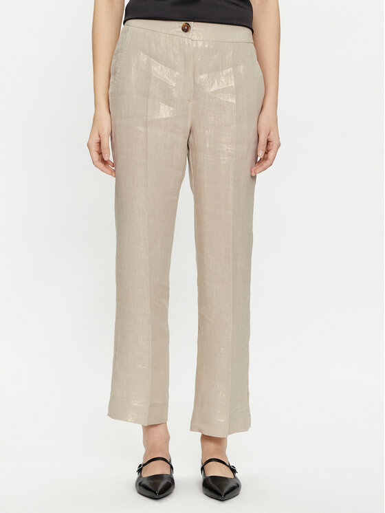 Marella Medžiaginės kelnės · Smėlio · Regular Fit