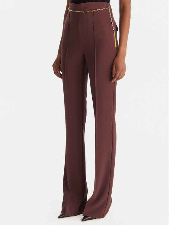 Elisabetta Franchi Medžiaginės kelnės · Vyšninė · Regular Fit