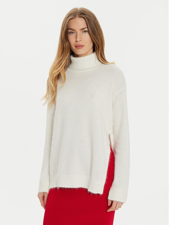 TWINSET Golfas · Balta · Relaxed Fit