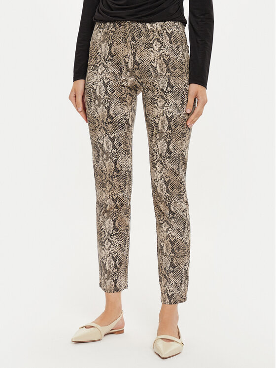 Sisley Medžiaginės kelnės · Ruda · Slim Fit