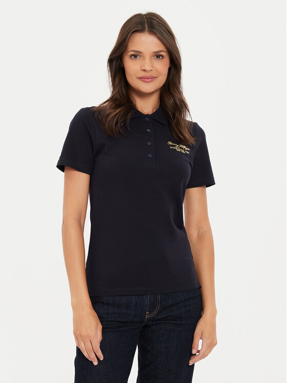 Tommy Hilfiger Polo marškinėliai · Tamsiai mėlyna