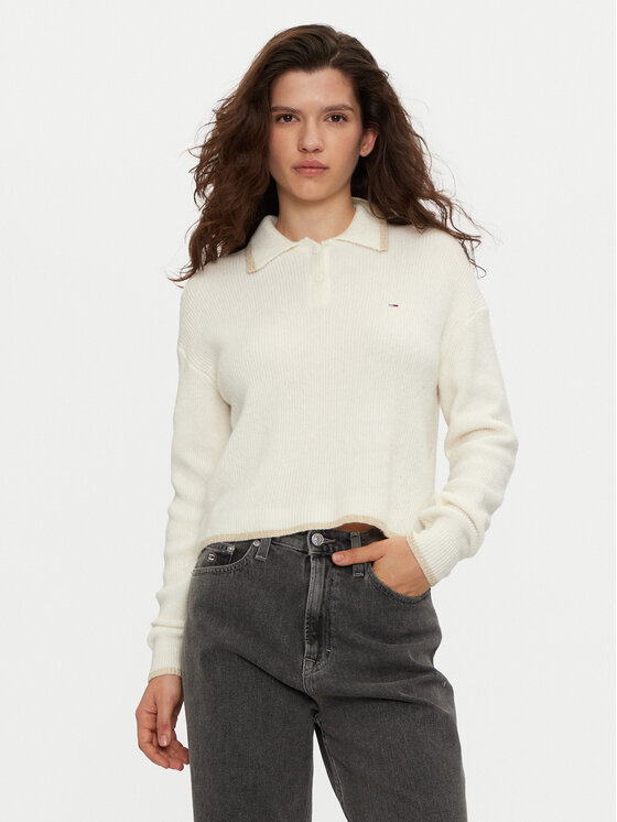 Tommy Jeans Megztinis · Écru · Regular Fit